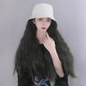 AS  Syntheti Curly hair Lamb wool fisherman hat Berets  Wig Natural Black Straight Wigs Naturally Connect Synthetic Hat Wig Adju