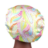 Wide Dome Satin Bonnet For Women Silky Head Wrap Bonnet Sleep Nightcap Satin Cheveux Nuit Hair-Waving Cap Girls Hair Accessories