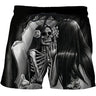 Funny 2021 New Mens Black Skull Board Shorts 3D Printed Summer Beach Shorts Masculino  Women Quick Dry Swimsuit short homme