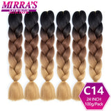 6 Bundles Jumbo Braiding Hair Extensions 24 Inch Synthetic Hair Braids for DIY Box Twist Crochet Hair Wholesale Drop Shipping