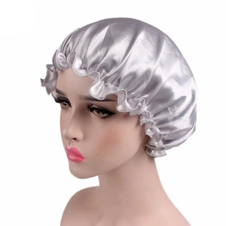 New Women Satin Night Sleep Cap Hair Bonnet Hat Silky Head Cover Elastic Band Nightcap Bath Spa bonnet de nuit dropshipping