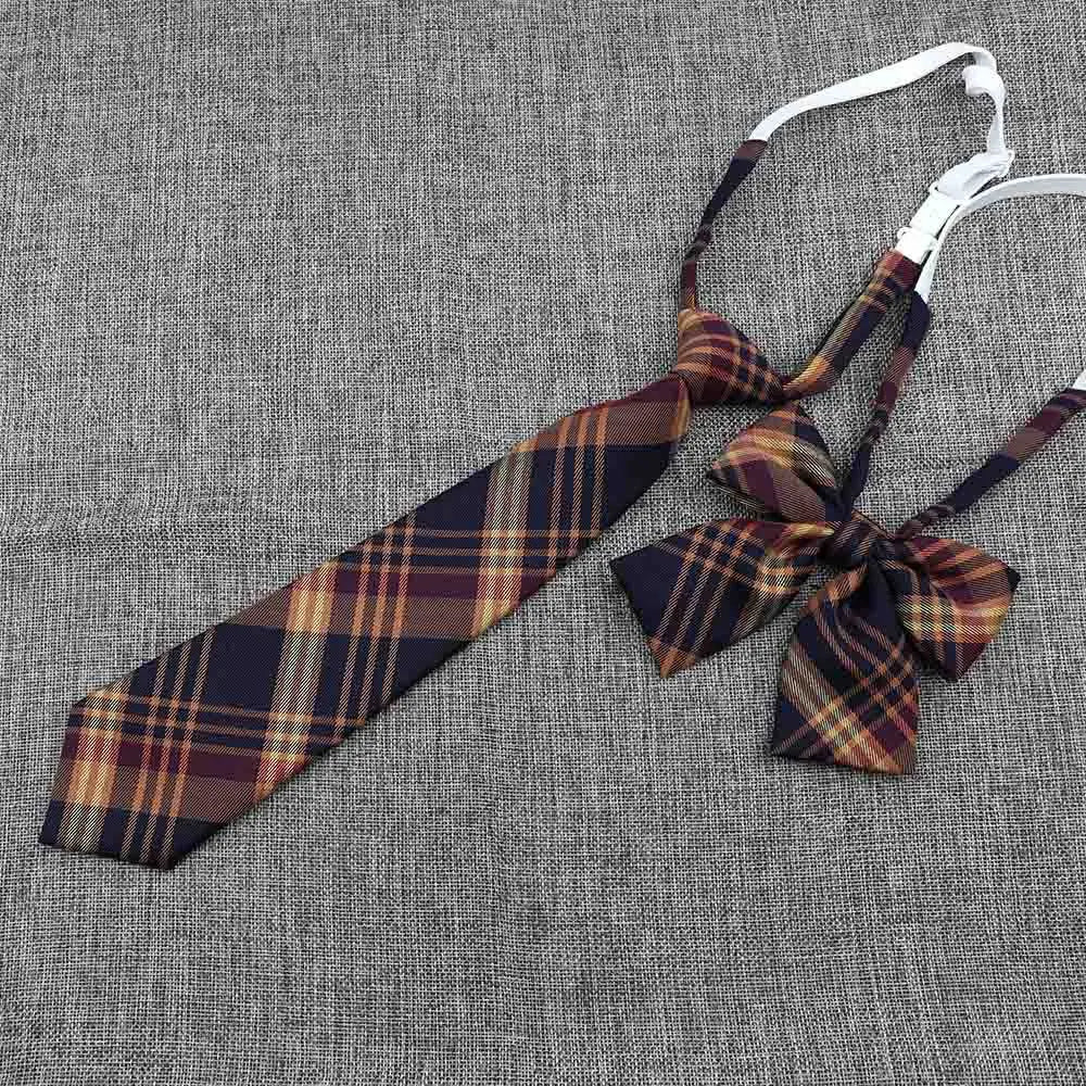 Hand-Made Necktie Bowtie Set High Quality Boy Girl School Suit Shirts Student Butterfly Striped Plaid 100%Cotton Accessory Trend