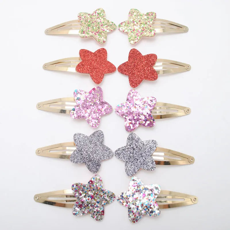 10pcs/lot Small Size Girls Hairclips Glitter Heart  Birthday Gift Baby Girls Hair Accessories Kids  Hair Clip For Children