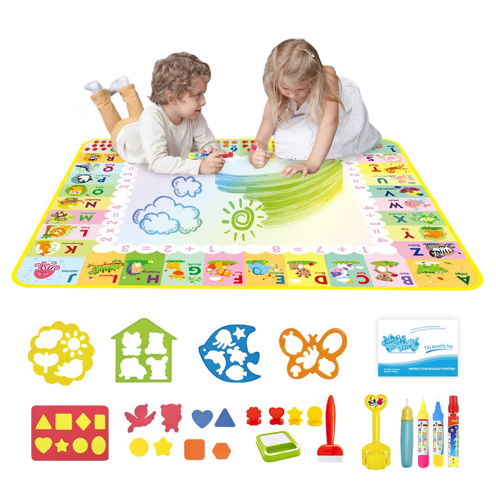 Coolplay Magic Water Drawing Mat Doodle Mat & Pens Baby Play Mat  Rug Montessori Toys Painting Board Educational Toys for Kids