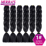 6 Bundles Jumbo Braiding Hair Extensions 24 Inch Synthetic Hair Braids for DIY Box Twist Crochet Hair Wholesale Drop Shipping