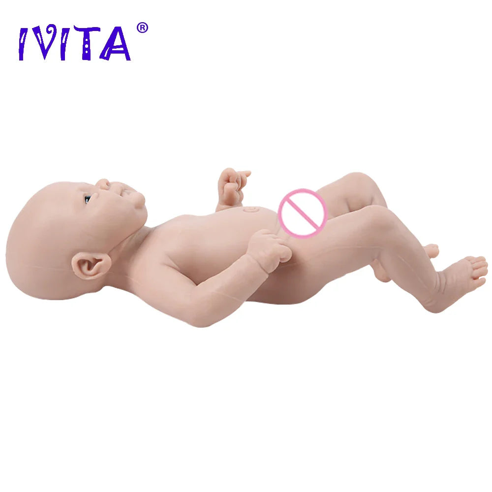 IVITA WG1512 36cm(14inch)1.65kg Full Body Silicone Bebe Reborn Doll Unpainted Unfinished Soft Dolls Lifelike Baby DIY Blank Toys