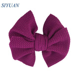 20pcs/lot High Quality 4.5'' Solid Seersucker Waffle Bow Knot with Clip Girl Party Headdress Accessories HDJ157