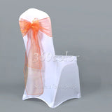 25pcs Sheer Organza Chair Sashes Bow Cover Band Bridal Shower Chair Design Wedding Party Banquet Decoration