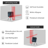 HANMATEK LV1 Laser Level Cross Line Laser with Measuring Range 50ft, Self-Leveling Vertical and Horizontal Line Nivel Laser