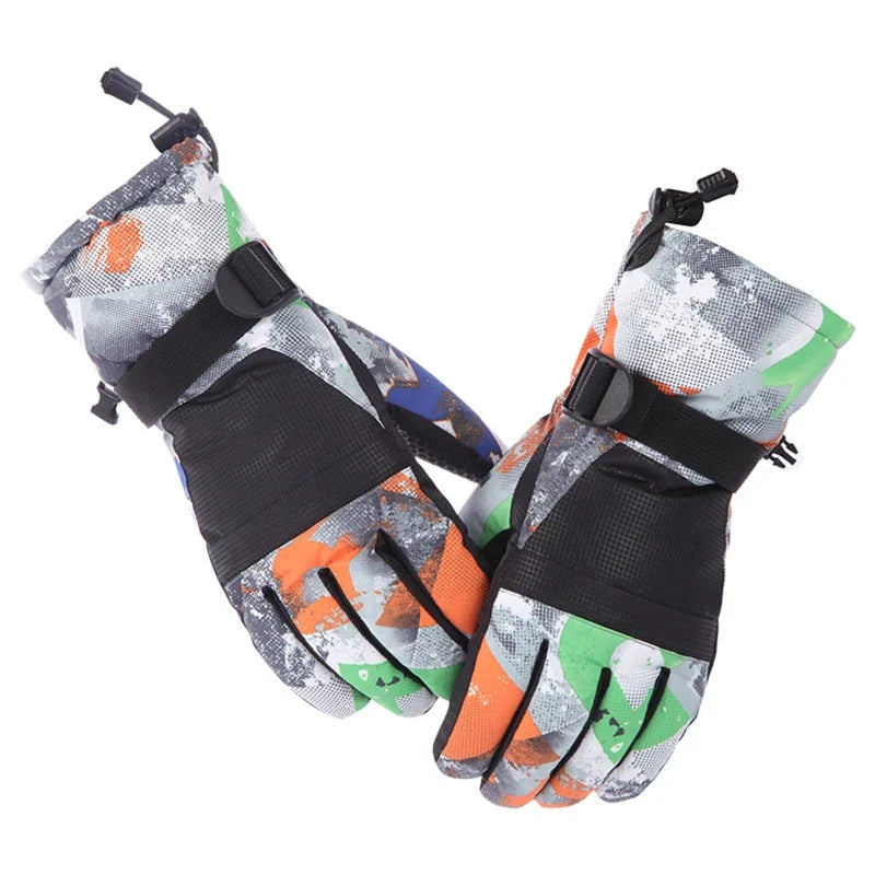 Kids Children Winter Warm Snowboard Touch Screen Ski Gloves Full Finger Mittens P0RA