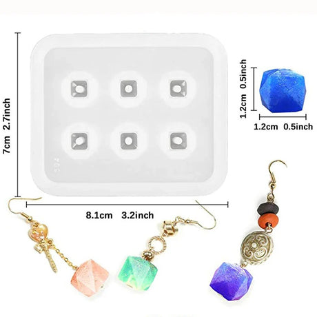 Round Square Faceted & Oval Beads Silicone Casting Mold Jewelry Tools For DIY Resin Jewelry Bracelet Earring Pendant Epoxy Craft