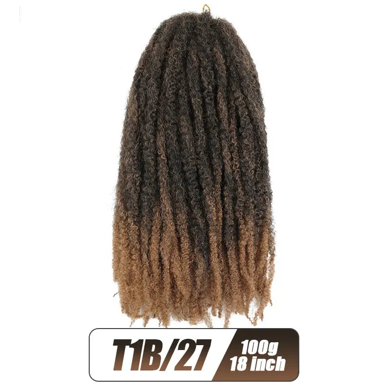 18inch Synthetic Afro Kinky Marley Braids Hair Soft Jumbo Crochet Braids Hair Extensions For Women Long Ombre Marley Twist Hair