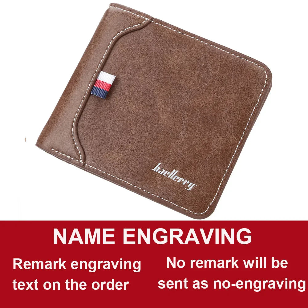 2021 Men Wallets Free Name Customized Card Holder High Quality Male Purse PU Leather Coin Holder Men Wallets Carteria