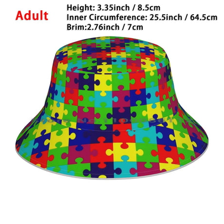 Autism Awareness Beanies Knit Hat Puzzled Game Brain Teaser Colorful Red Blue Yellow Green Fun Primary Children Teacher Parents