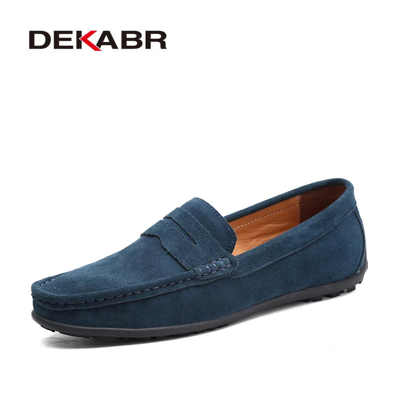 DEKABR Big Size 38~49 Men Loafers Real Leather Shoes Fashion Men Boat Shoes Brand Men Casual Leather Shoes Male Flat Shoes