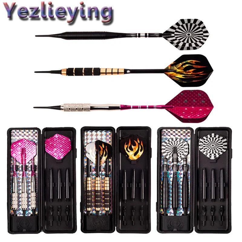 3Pcs Professional Darts 16/18/20g Soft tip darts Game Electronic dardos and Darts Accessories Carry Case