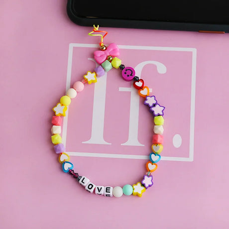 New Mobile Phone Chains Strap Lanyard Colorful Pearl Soft Pottery Rope Cell Phone Case Hanging Cord for Women Wholesale