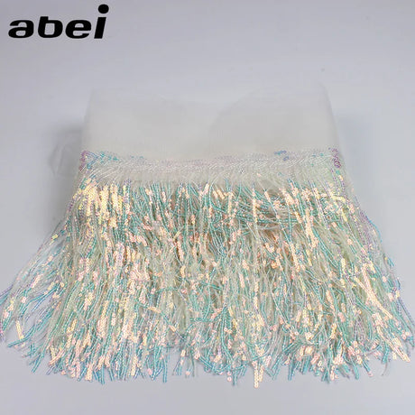 2Yards 30cm DIY Wedding Party Dress Fabric Trims Fringe Tassel Sequins Paillette Lace Ribbon Handmade Sewing Clothes Accessories