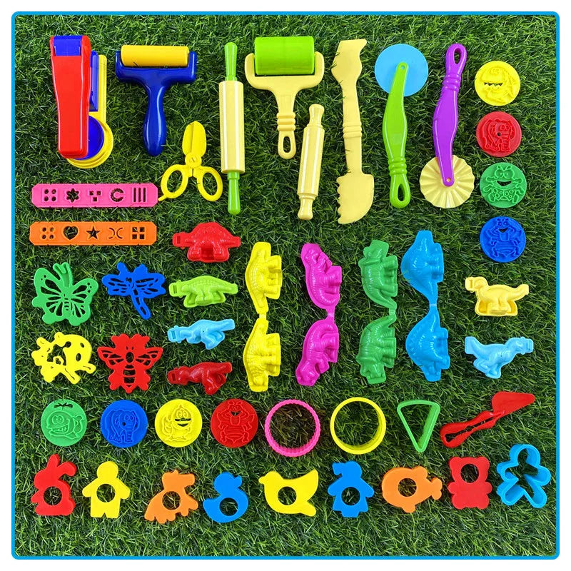 Hot Sale DIY Slimes Play Dough Tools Accessories Plasticine Dinosaur Animal Model Clay Kits Soft Clay Cut Sets Toys for Children