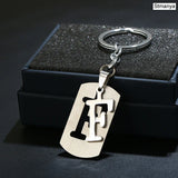 NEW DIY Stainless Steel A-Z Letters key Chain Charm 26 Letters  KeyChain Men Women keychain Couple gift Jewelry Car Key Ring