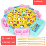 New Kids Fishing Toys Electric Rotating Fishing Play Game Musical Fish Plate Set Magnetic Outdoor Sports Toys for Children Gifts