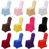 Fashion Brief Solid Chair Covers Spandex Stretchy Slip Cover Wedding Banquet Dining Chair Covers Party Kitchen Seat Covers