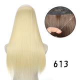 Hair Extensions No Clips Synthetic Fake Hair Ombre Pink Blonde Brown Black Natural Wavy Curly False Hair Piece For Woman