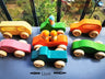 Montessori Wooden Toys Elemental Rainbow Stacking Blocks /Unpaint Wood Tree Building Stacking Car Volcano Coral Sea Wave