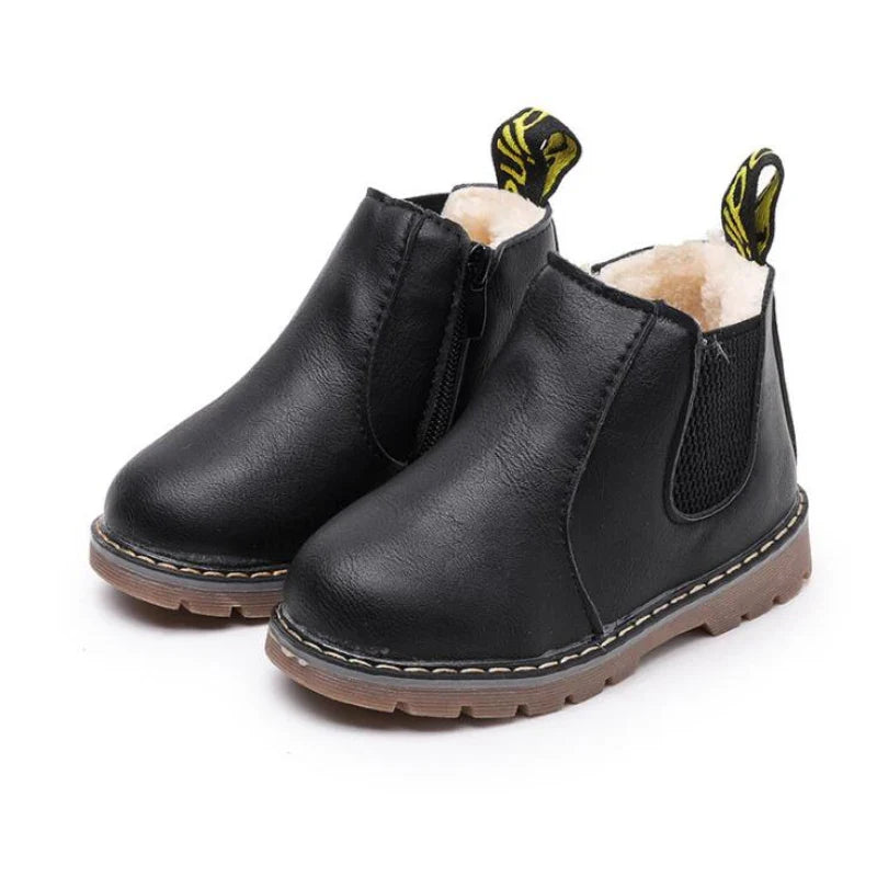 Children Kids Fashion Boots Spring Teen Girls Chelsea Boot With Zip Big Boys Snow Boots PU Leather Sneakers botas