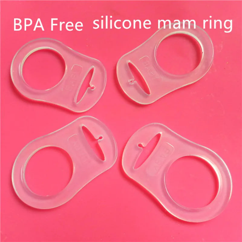 Chenkai 100pcs Clear Silicone Mam Adapter O Rings Baby Pacifier NUK Dummy Adaptor Rings DIY Jewelry Toy Accessories BPA Free