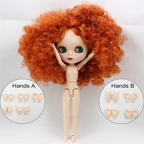 ICY DBS Blyth doll 1/6 bjd joint body white skin matte face dark skin shiny face curly hair afro hair toy 30cm