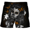 Funny 2021 New Mens Black Skull Board Shorts 3D Printed Summer Beach Shorts Masculino  Women Quick Dry Swimsuit short homme