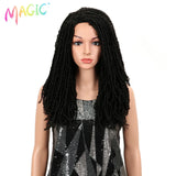 MAGIC 22Inch Synthetic Hair Wigs For Black Women Crochet Braids Twist Jumbo Dread Faux Locs Hairstyle Long Afro Brown Hair