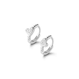 WOOZU 925 Sterling Silver INS Minimalism Sweet Love Heart CZ Zircon Hoop Earrings For Women Girl Small Ear Buckle Jewelry Gift