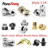 100pcs Various Sizes Wheel Rivets Nuts For Rim Cap Lip Screw Bolt Tires Decoration Replacement Car Parts