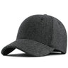 Male Winter large size felt baseball cap big head men fleece-lined sport hat plus size wool snapback caps 56-60cm 61-65cm