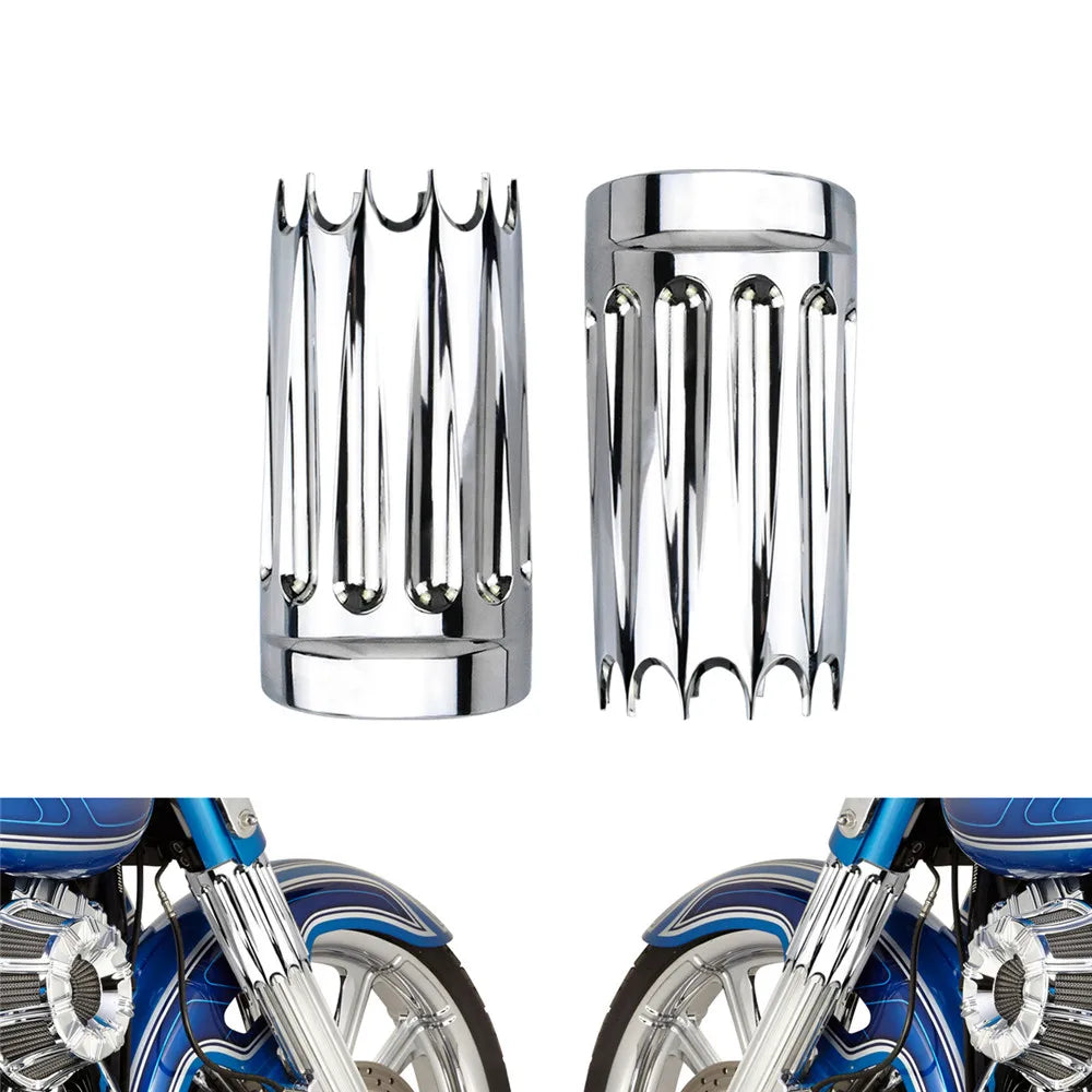 Motorcycle Front Upper Boot Slider Shock Fork Cover Absorber Aluminum For Harley Touring 1980-22 Electra Road King Street Glide