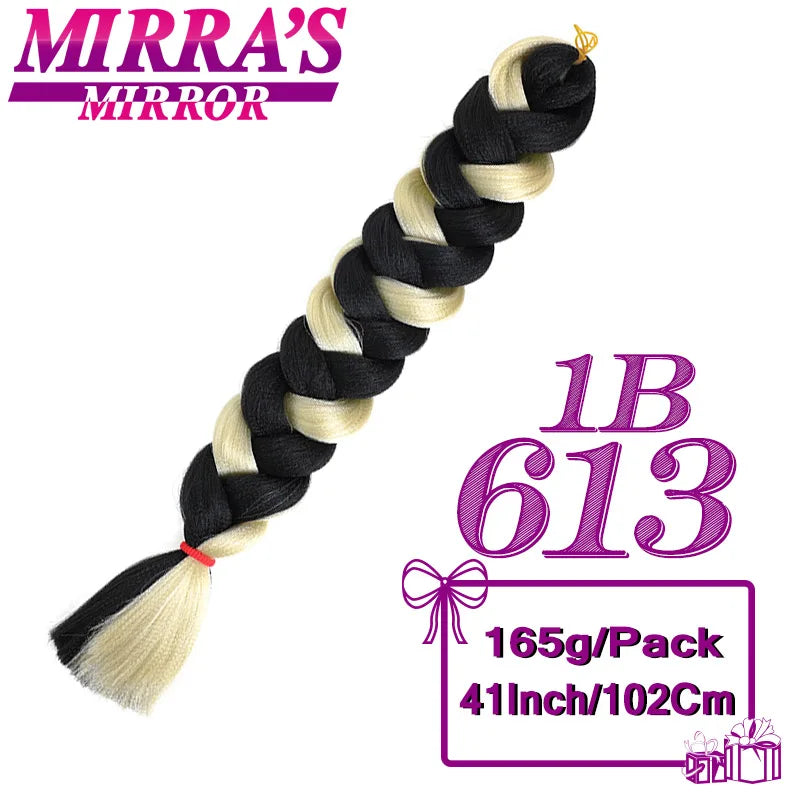 82 Inch Jumbo Box Braids Extensions Afro Synthetic Braiding Hair Ombre Hair for Twist Braid Support Wholesale Mirra’s Mirror