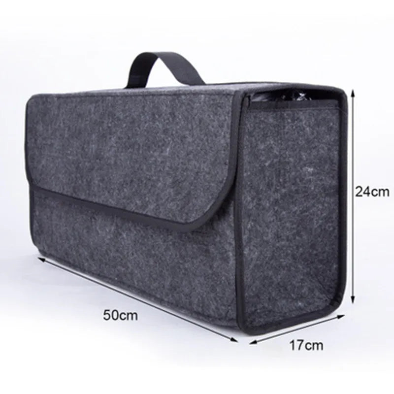 Car Storage Travel Bag Soft Woolen Felt Car Trunk Organizer Car Storage Box Bag Fireproof Stowing Tidying Package Blanket Tool