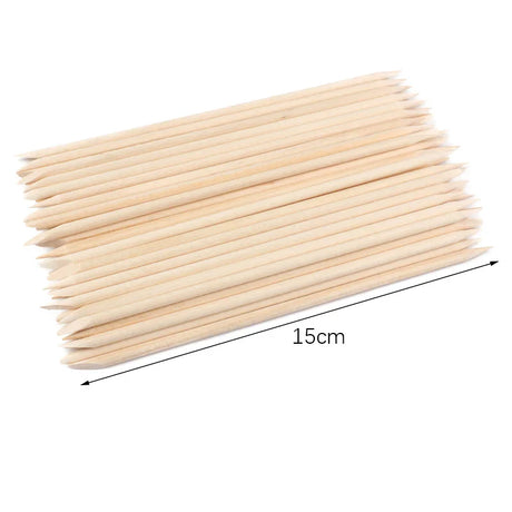 500Pcs/Pack Wooden Cuticle Pusher Remover Orange Stick Sticker Picker  Dual End Wood Manicure Dead Skin Removal Nail Care Tools