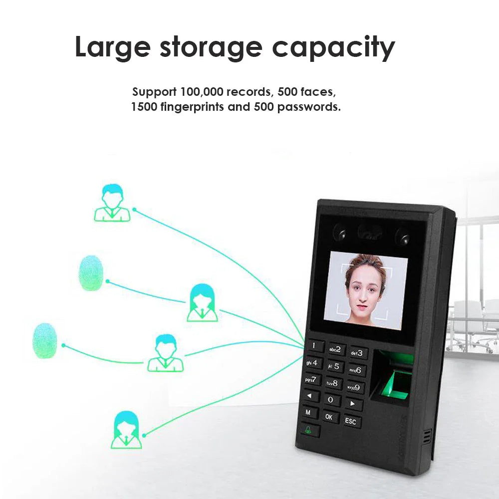 2.8 inch TFT  Biometric Face Door USB Password Keypad Fingerprint Access Control System