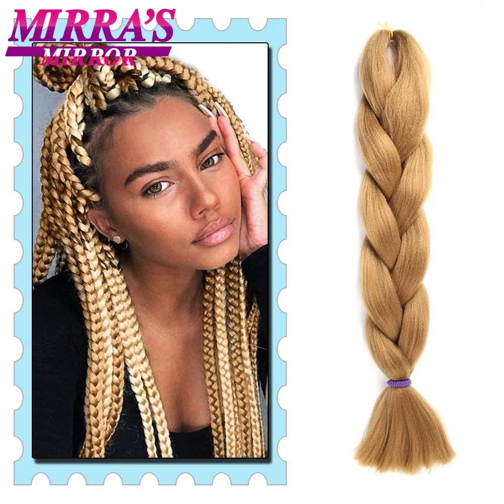 Braiding Hair 24 Inches Jumbo Braid Synthetic Hair Extensions for Braids 100G/Pack Women DIY Hair Yellow Pink Orange Grey Blonde