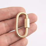 Screw Climbing Gear Carabiner, Stainless Steel, Gold Color, U Pendant, Snap Hook, Charm, Buckle Clasp, Shackle, 3Pcs