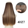 Hair Extensions No Clips Synthetic Fake Hair Ombre Pink Blonde Brown Black Natural Wavy Curly False Hair Piece For Woman