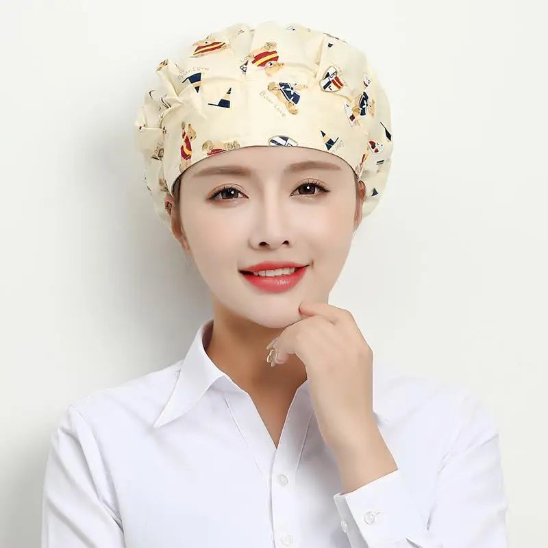 Cute Elastic Kitchen work Hats Restaurant Breathable chefs hat Hotel Cooking Accessories Cap Women Dust proof housework Hat Men