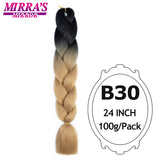 Jumbo Braiding Hair Extensions 24inch Ombre Hair For Braids 5Pcs Box Braid Yaki Texture Synthetic Fiber Fake Hair Mirra’s Mirror