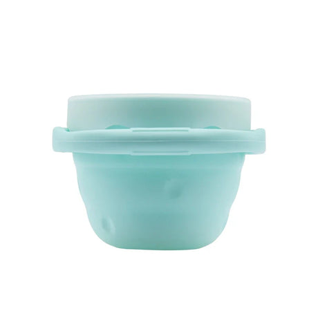 BPA Free Kids Silicone Food Storage Foldable Box Solid Color Baby Snack Cup Portable Children Snacks Container with Lid Kids Cup