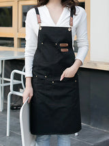 New Fashion Canvas Kitchen Aprons For Woman Men Chef Work Apron For Grill Restaurant Bar Shop Cafes Beauty Nails Studios Uniform