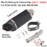 Slip on 51mm Motorcycle Exhaust System Muffler Escape Modified Middle Link Pipe For KTM DUKE 125 250 390 RC390 2017 18 2019 2020