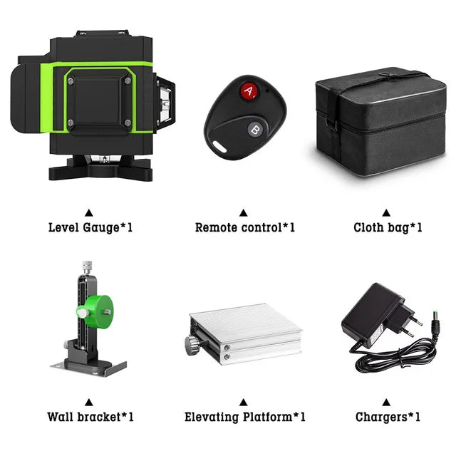 Laser Level 12/16 lines green line 3D/4D Self-Leveling 360 Horizontal And Vertical Powerful Laser level green Beam laser level